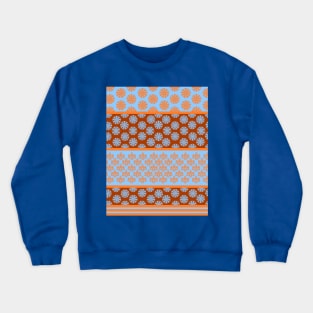 Japanese Geometric Classic Motif Patchwork Pattern Orange Crewneck Sweatshirt